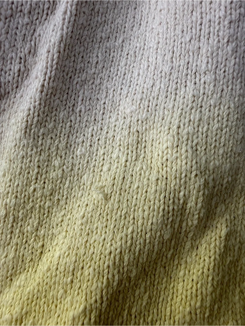 Dip Dye Yellow Ombre Short Sleeve Sweater